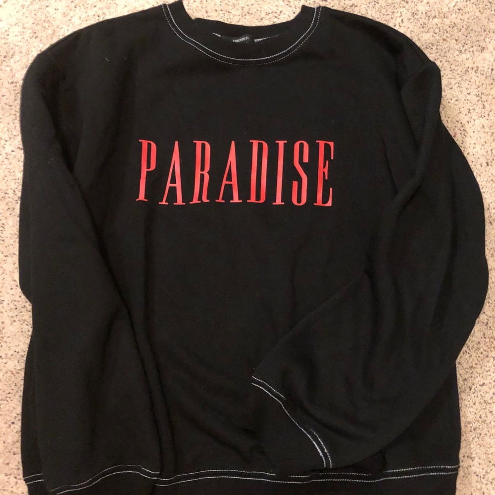 Forever 21 black pullover PARADISE M sweatshirt